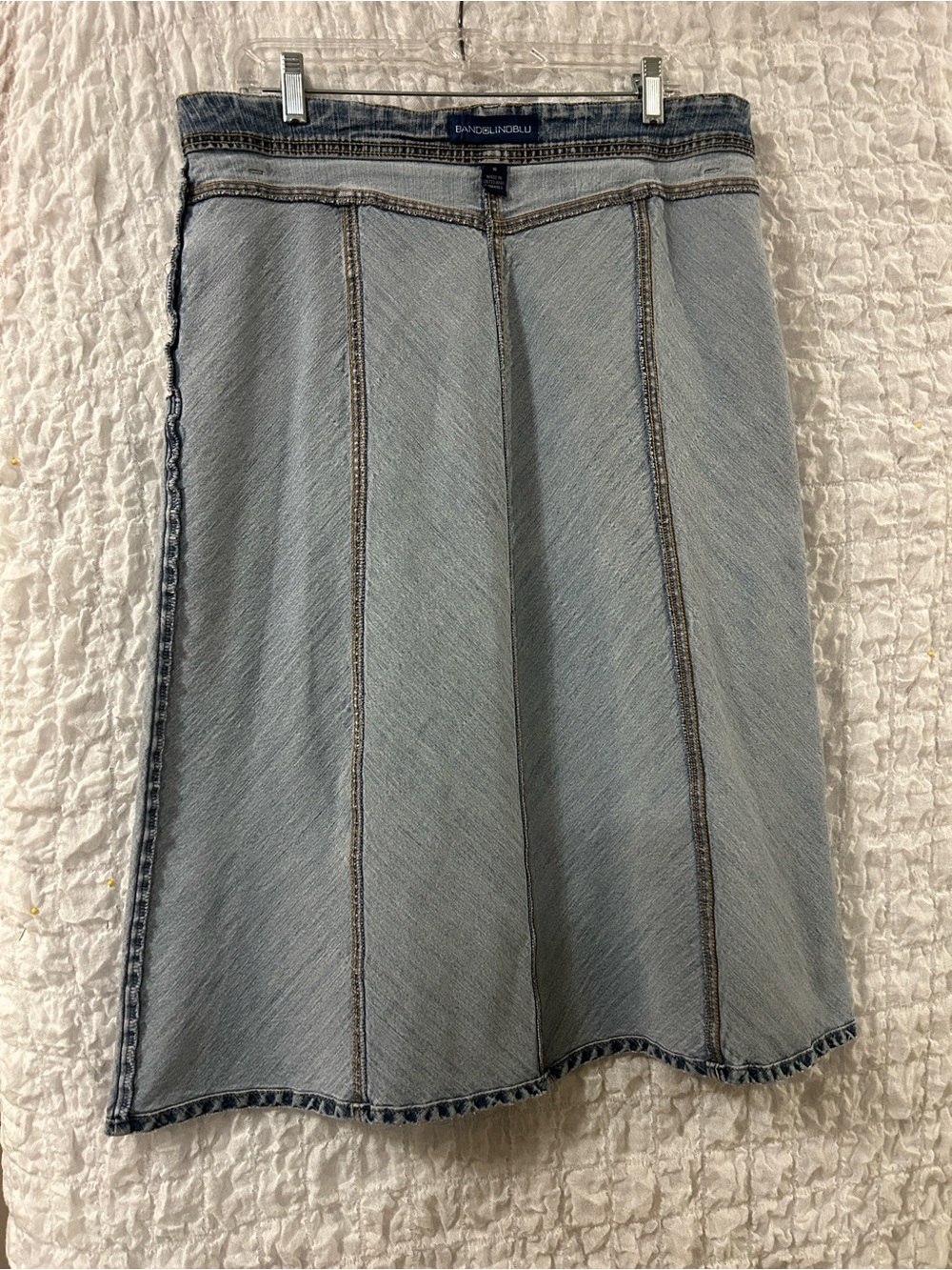 Bandolino Blu Denim Skirt Size 16 Medium Wash A-Line Flare Midi Y2K VTG - Picture 4 of 6